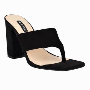 Nine West Gogo Block Heel Slippers Zwart Nederland | NMJ-208947